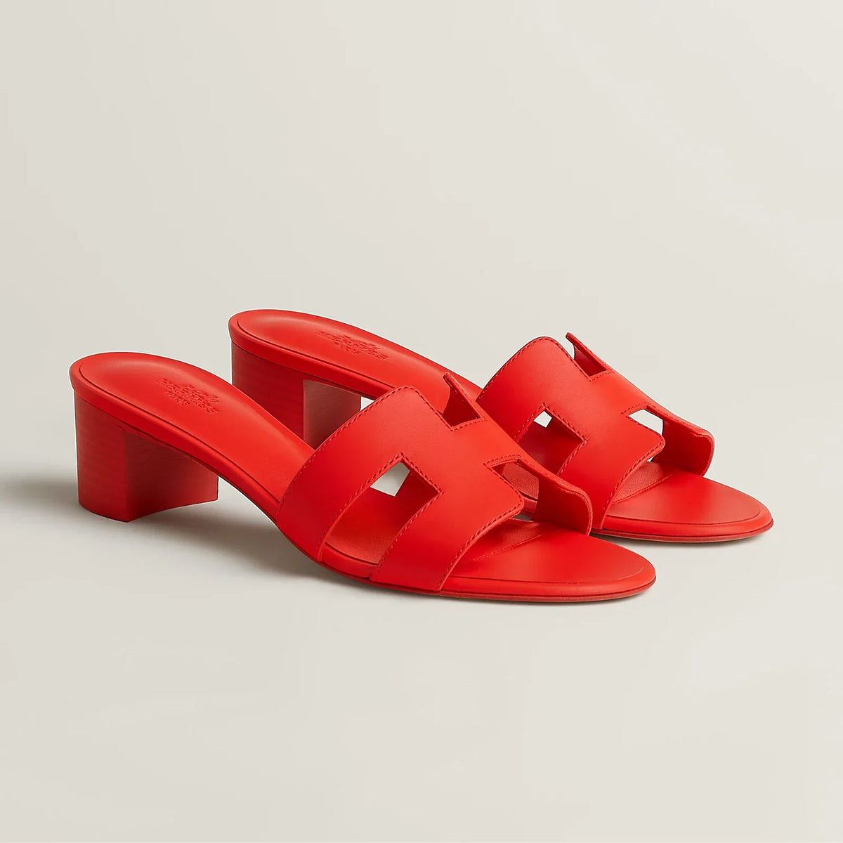 H OASIS HEELED SANDALS RED