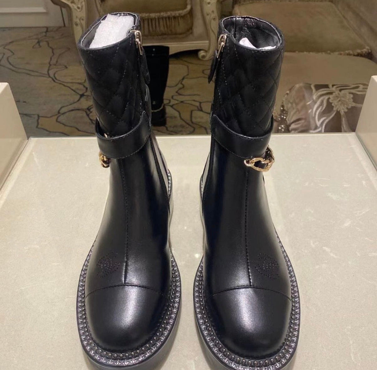 GOLD CHAIN BOOTS