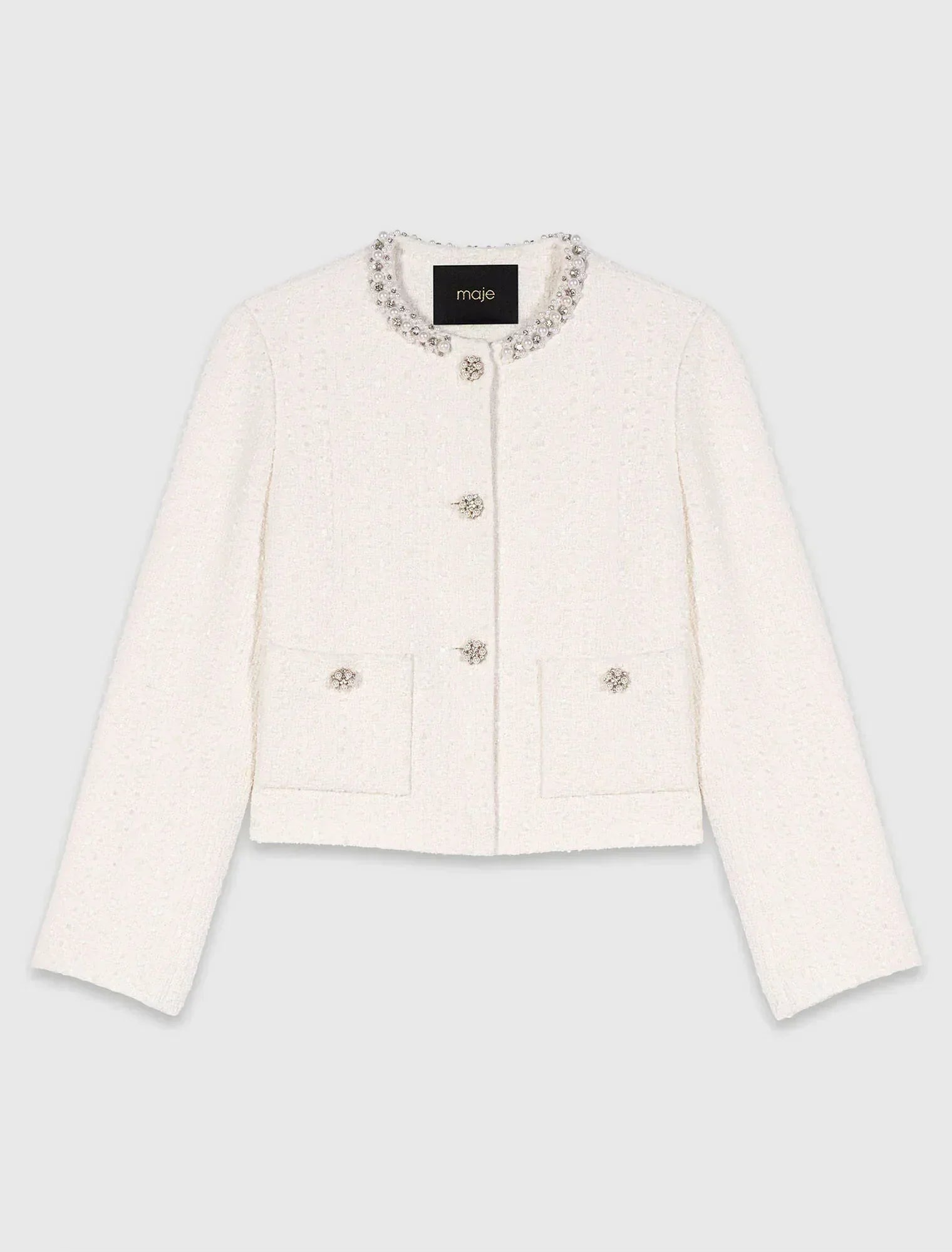 MAJE TWEED PEARL JACKET