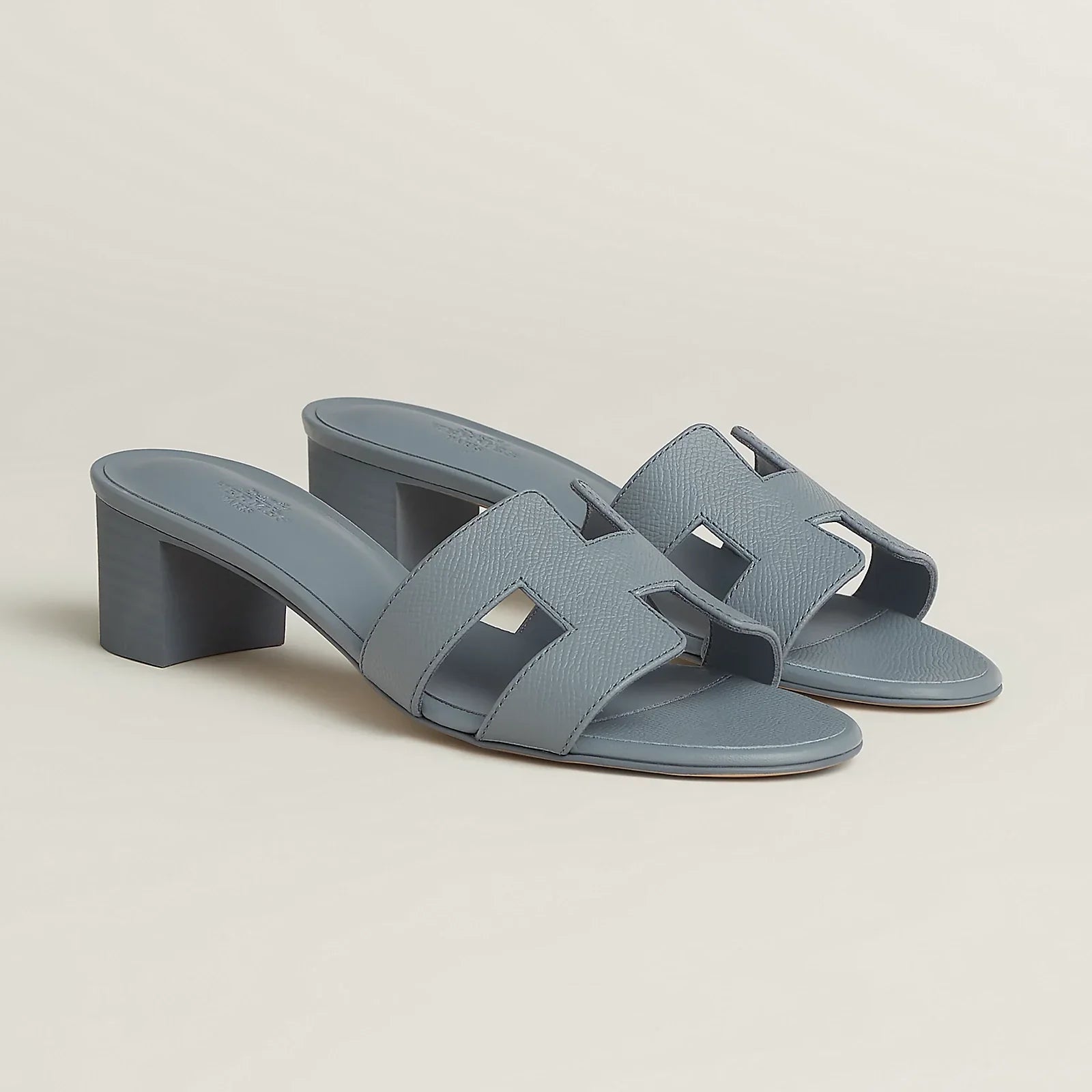 H OASIS HEELED SANDALS BLUE GREY