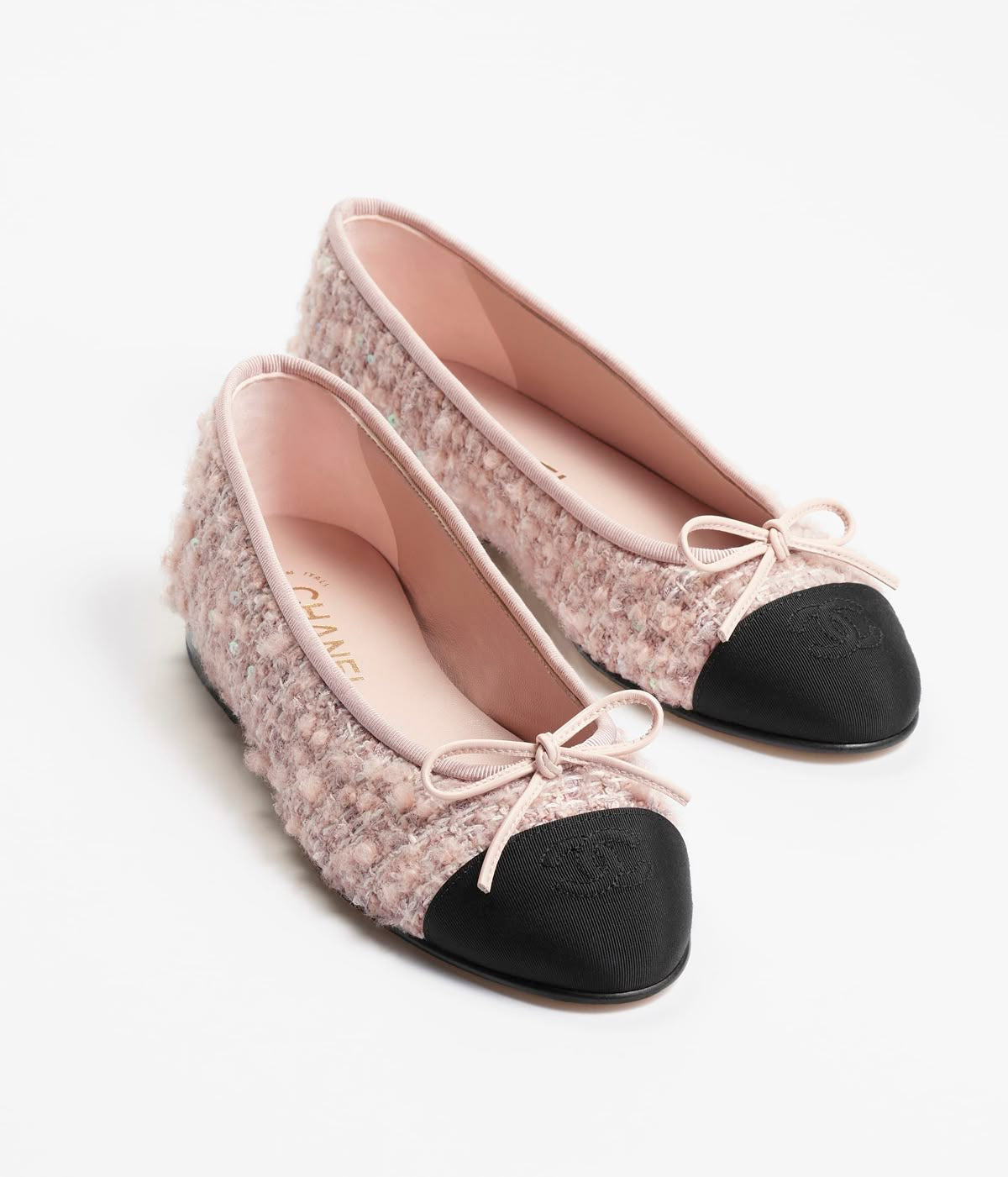 PINK TEXTURED BALLERINA FLATS