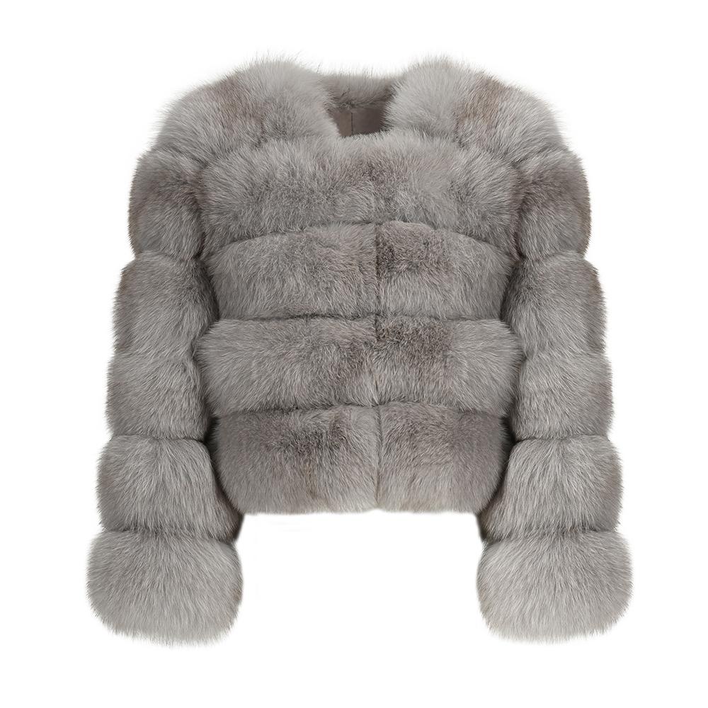 BUBBLE CROPPED COAT GREY