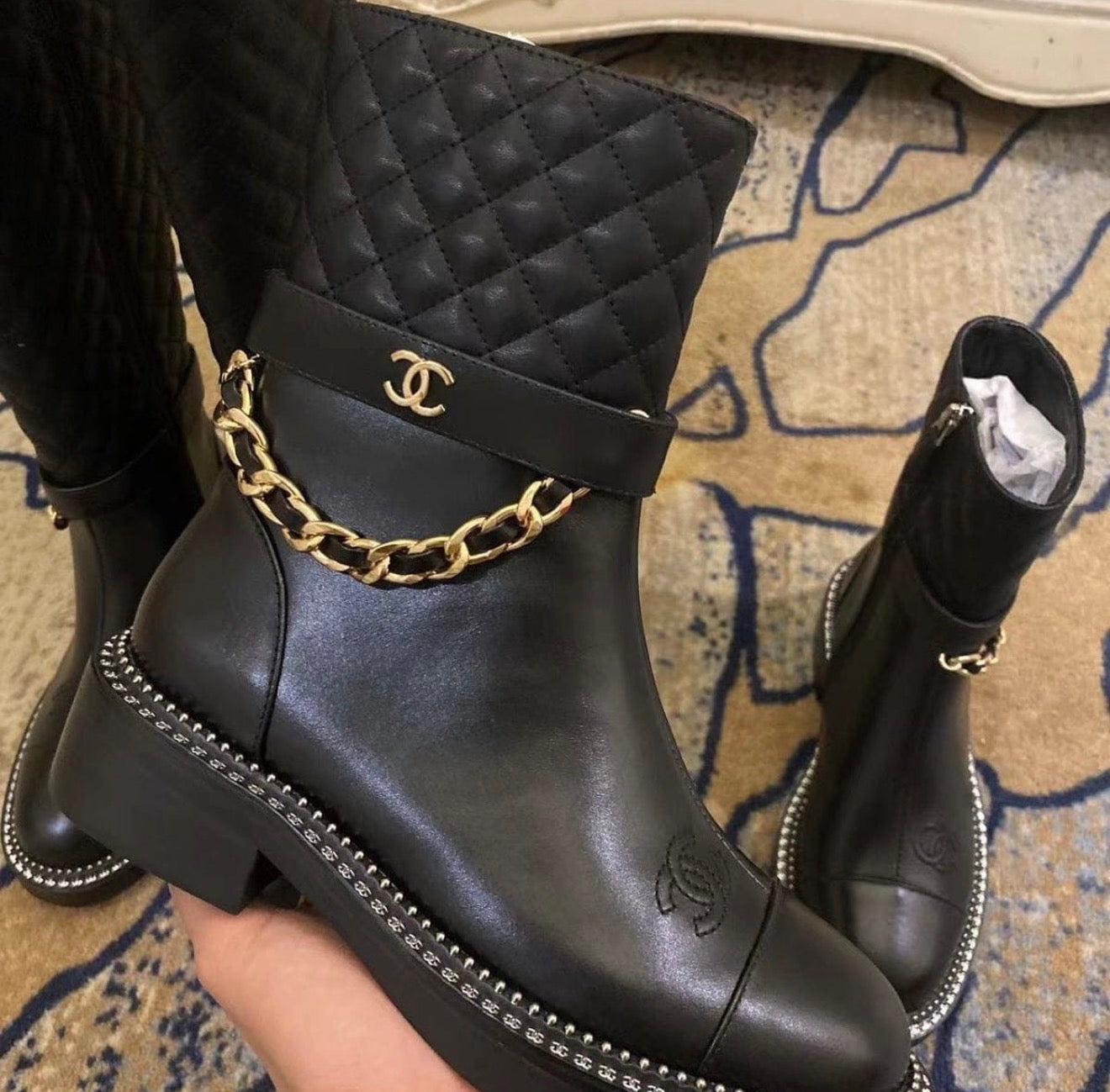 GOLD CHAIN BOOTS