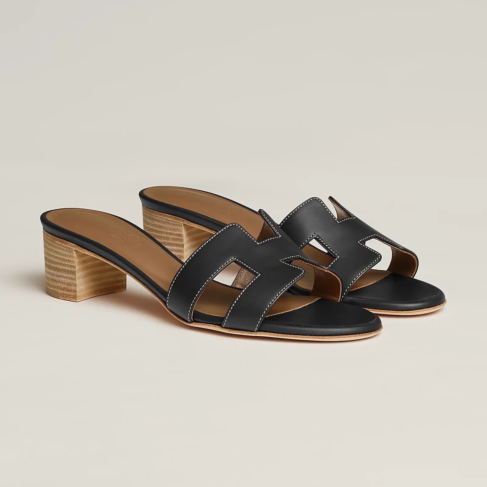 H OASIS HEELED SANDALS BLACK